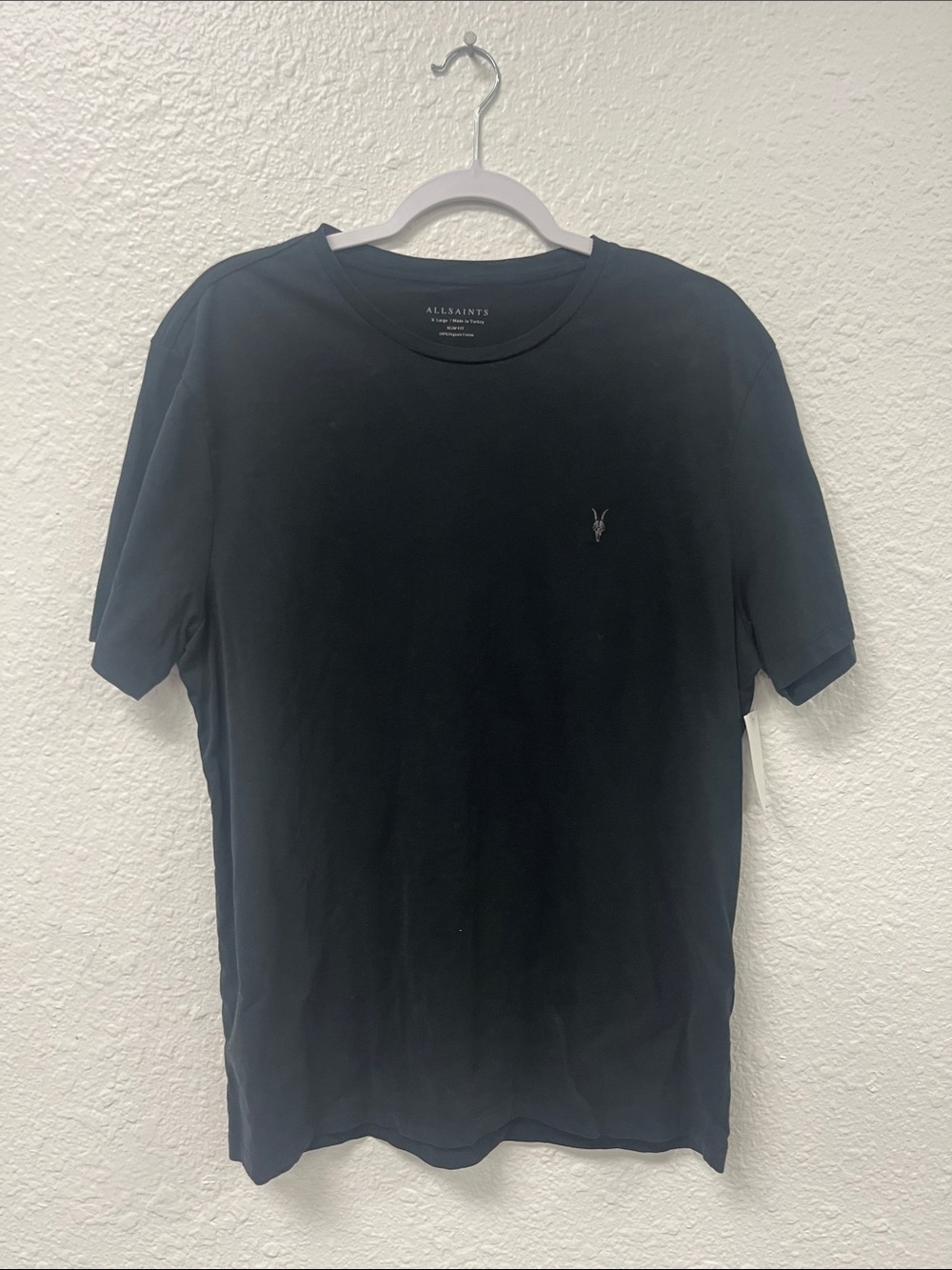 All Saints Black Short Sleeve Tee Classic Cotton Crew
#1022
